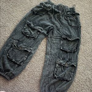 EARTHBOUND Black Cargo Pants